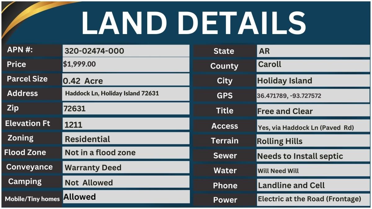 0.42 Acres for Sale in Holiday Island, Arkansas