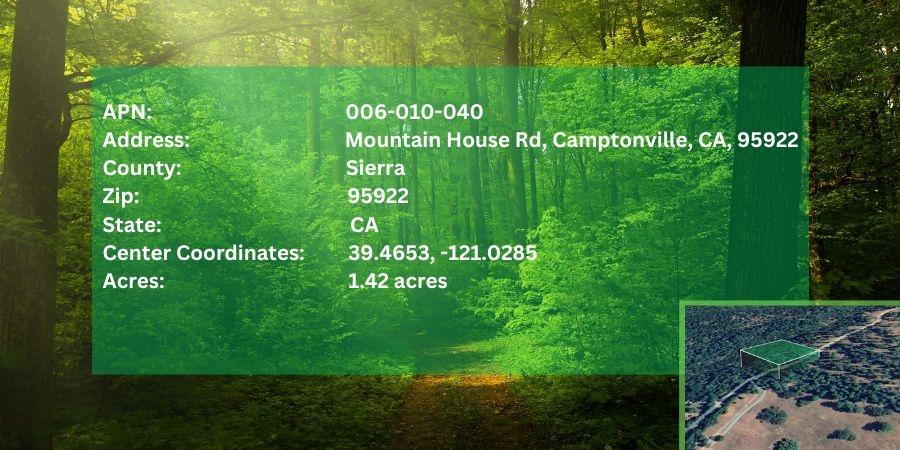 1.42 Acres for Sale in Camptonville, CA, California