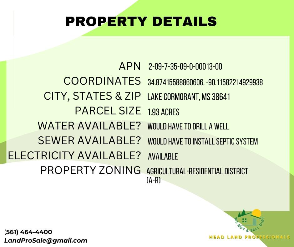 1.93 Acres for Sale in Lake Cormorant, Mississippi